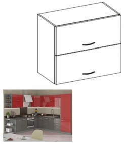 Dulap superior, rosu extra lucios, PRADO 80 GU-72