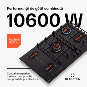 Klarstein MultiChef 5, plită cu inducție și gaz, 5 zone de gătit, 3 arzătoare cu gaz, 2 plite cu inducție, FlexZone