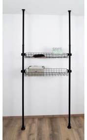 Wenko Set de 2 coșuri din sârmă Herkules, negru