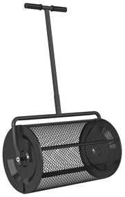 Outsunny Răspânditor Compost de 75L cu Mâner Reglabil în Formă de T din Metal Negru | Aosom Romania