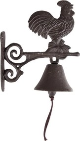 Clopoțel decorativ vintage, din metal, maro, model cocos, 10x19x27 cm