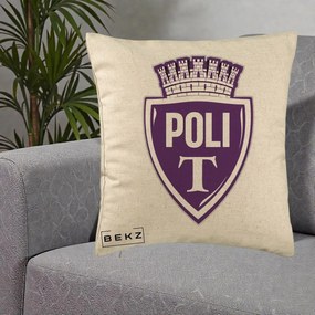Perna Personalizata Poli Timisoara Fotbal, 40x40 cm, Bej, Husa Detasabila, Perna Inclusa, BEKZ®