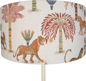 Lampă de podea Japandi Bej cu abajur cu imprimeu animalier multicolor 50 cm - Simplo
