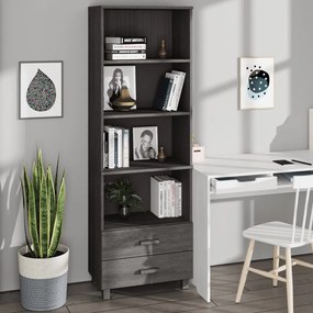 vidaXL Dulap înalt „HAMAR” gri deschis 60x35x180 cm, lemn masiv de pin