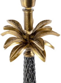 Lampă de masă Art Deco bronz cu abajur negru 35 cm - Areka