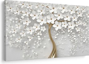 Tablou cu copac alb cu flori (90x60 cm)