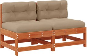 vidaXL Canapea de Grădină Din Mijloc Lemn masiv de pin Maro Ceară