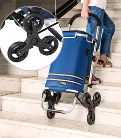 Carucior cumparaturi  Stairs Climber pliabil husa detasabila 3 roti  Metal/Poliester Albastru