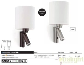 Aplica de perete cu reader LED ROB bronz 68496