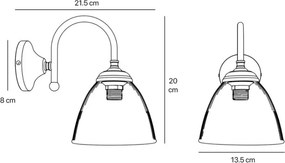 Aplica de perete stil neoclasic din alama si sticla Elide