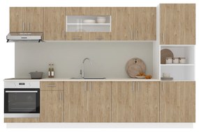 Set haaus V30, Lemn Natural/Alb, Blat Thermo 28 mm, L 320 cm
