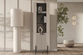 Vitrina Malmi 60 cm pe bază de metal - cașmir / crem bianca / picioare negre