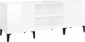 vidaXL Dulapuri pentru discuri alb lucios 121x38x48 cm, lemn prelucrat