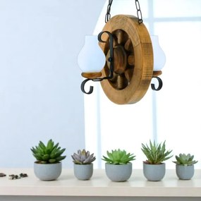 Lustră pe lanț Brilagi ROATA 2xE14/40W/230V fag