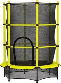 HOMCOM Trambulină Ø140 cm pentru copii 3-10 ani cu plasă de siguranță, capacitate 50 kg, interior/exterior, galben | Aosom Romania
