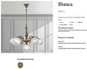 Candelabru 5 brate LUX design clasic realizat manual Bianca
