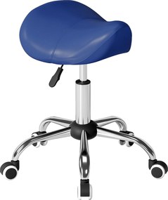HOMCOM Taburet cu role, scaun de lucru cu înălțime reglabilă 49-61 cm și șezut ergonomic, 52x53x49-61cm, bleu | Aosom Romania