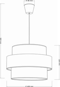 BRILAGI - Lampă suspendată cu cablu SPACE, 1x E27/60W/230V, Ø 40 cm, bej/crem
