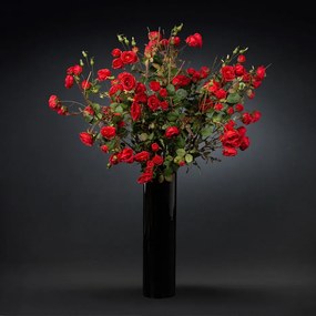 Aranjament floral mare decor festiv design LUX RED ROSES BUSH H-135cm
