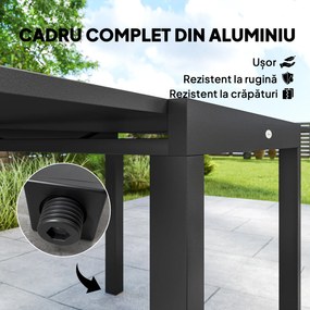 Outsunny masă pentru grădină cu scaune, set masă și scaune pentru grădină, masă și scaune pentru exterior, set de dining pentru grădină, masă extensibilă pentru exterior, set masă și scaune din aluminiu | Aosom Romania