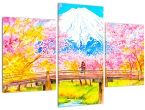 Tablou - Cuplu pictat, acuarelă (90x60 cm)