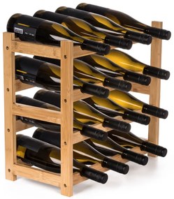Raft pentru vin G21 din bambus, 16 sticle