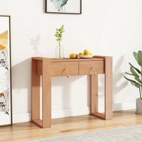vidaXL Masă consolă, 90 x 35 x 75 cm, lemn masiv de tec