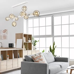 Lustră pe tijă ASTRID 8xE27/60W/230V alb