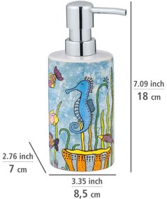 Dozator de săpun din ceramică Wenko Ocean Rollin Art , 360 ml