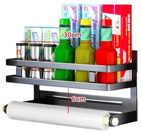 Suport folii Livit, metal, negru, 30 x 11 x 16 cm