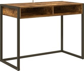 vidaXL Birou Stejar fumuriu 100 x 50 x 75 cm Lemn compozit