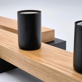 Lustră aplicată MATTE 4xE27/15W/230V negru/stejar