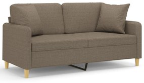 3153144 vidaXL Canapea cu 2 locuri cu perne&pernuțe gri taupe 140 cm textil