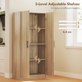 HOMCOM Dulap de Bucătărie Modern cu Rafturi Ajustabile și Uși Amortizate Lemn | Aosom Romania