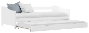 283149 vidaXL Cadru pat canapea, extensibil, alb, 90 x 200 cm, lemn de pin