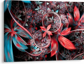 Tablou abstract cu flori exotice (70x50 cm)