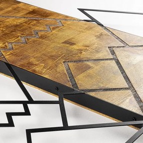 Decorațiune de perete 78x58 cm lemn/metal munți