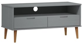 350533 vidaXL Dulap TV „MOLDE” gri, 106x40x49 cm, lemn masiv de pin