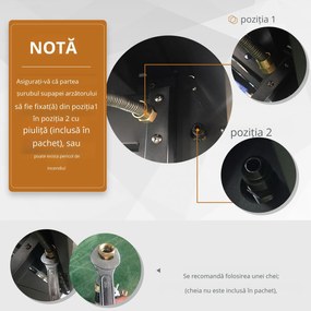 Gratar pe gaz Outsunny cu Capac si Termometru 110x50x100cm Negru | Aosom Romania