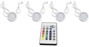 Set 4 spoturi 2W RGB telecomanda 42000 COMTEC