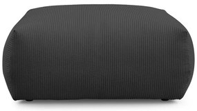 Taburet gri închis cu tapițerie din catifea reiată Voltaire – Bobochic Paris