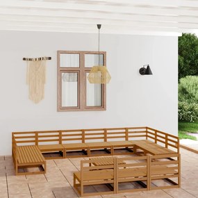 vidaXL Set mobilier de grădină, 14 piese, lemn masiv de pin