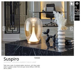 Veioza LED moderna design decorativ Suspiro gold/amber