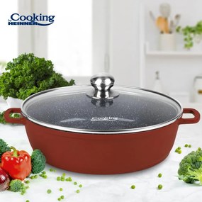 Cratiță din aluminiu cu capac 40x9.8 cm, 11L – Cooking by Heinner, Colecția Calabria HR-JLG-J40JCR, ideală pentru gătit în volum mare