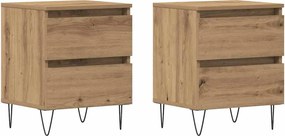 vidaXL Dulap de noapte 2 pcs stejar artizanal 40 x 35 x 50 cm
