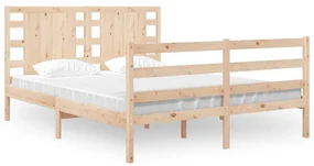 3104253 vidaXL Cadru de pat mic dublu, 120x190 cm, lemn masiv de pin