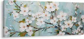 Tablou - Pictură, ramuri de copac înflorit (120x50 cm)