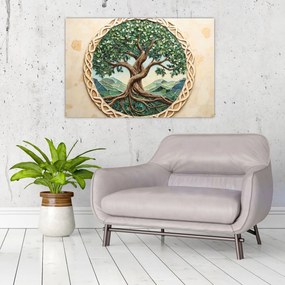 Tablou – Arborele vieții împletit (90x60 cm)