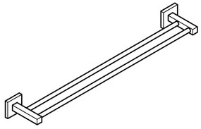 GROHE 41104DC0 - Suport dublu pentru prosoape QUICKFIX START CUBE, 654 mm, inox