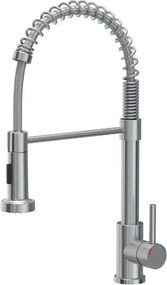 Baterie bucatarie cu dus extensibil Quadron Pop Salma finisaj inox periat